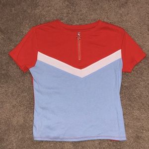 Multi-Color short sleeve with zipper